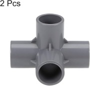 Sourcing Map Zestaw 2 sztuk – 4-kierunkowy trójnik PVC 20 mm