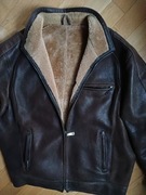 Polska super kurtka skórzana kożuch XXL pilotka skóra owcza lotnicza 