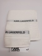 Zestaw Ręczników Logo Karl Lagerfeld Białe Śmietankowe 2 szt 