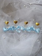 ślubne oszukane kieliszki glamour złoto,błekit - baby blue