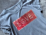 *** ESPRIT cekiny odwracane t-shirt r.158 ***