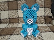 Duży Miś Niebieski Origami Modułowe 3D