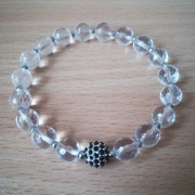 NOWA Bransoletka Kryształ górski Stal 18cm 