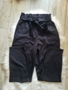 Czarne spodnie z kokardką H&M 38 M czarne eleganckie spodnie chinosy M