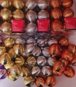 Bombki prążkowe 12sztuk , średnica 5cm złote lub rude/ miedziane 