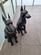 Rzeźba pies doberman stal inox