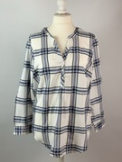 Bluzka tunika w kratkę 44/46 luźna klasyczna plussize do biura