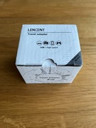 Uniwersalny adapter podróżny LENCENT – UK/USA/EU, 2 porty USB, czarny
