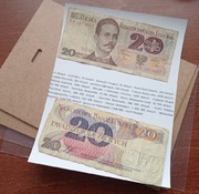2 x banknot 20zł, Traugutt + wydruk + gratis + 2 x antyrama A5 