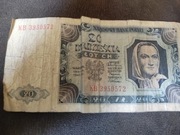 Banknot 20zl z 1948 seria KB