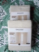 Cztery zasłony kremowe śmietankowe SMUKEE na taśmie z tunelem 