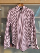 Koszula w bordowe paski Tommy Hilfiger Tailored rozm.40 (kołnierzyk 39,5cm)