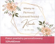 Tablica powitalna na Pierwszą Komunię Świętą – plakat 33x48/ personalizacja