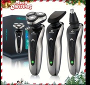 3-ostrzowa Elektryczna Golarka Obrotowa Trymer do Brody i Włosów w Nosie