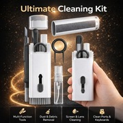 Czyścik wielofunkcyjny 7w1 do słuchawek, klawiatur i ekranów – szary