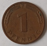 Monety 1 fenig 1979F,1980F,1982J,1988J,1991G RFN