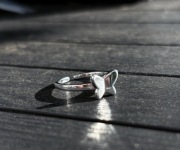 Pierścionek srebrny regulowany z motylkiem (próba 925)