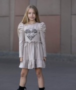 Sukienka all for kids serce panterka beżowa latte 