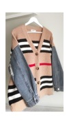 Sweter zapinany w paski w stylu burberry r U