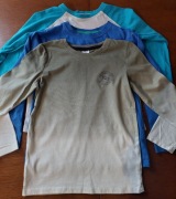 Koszulki dł rękaw chłopiec r 122/128 cena za 3szt