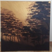 obraz akryl las złoto 40x40