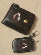 Skórzany portfel jeździecki + etui Koń MUSTANG. Nowy.Na prezent dla Hodowcy