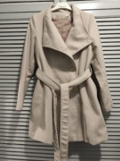 Płaszcz zimowy ocieplany z flauszu damski , rozmiar M 