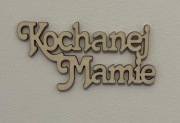 Kochanej Mamie napis drewniany makrama