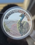 Australian Emu 2025 kolor. Premium moneta srebro999 1oz