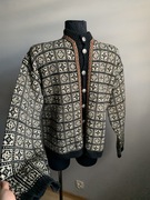 Sweter norweski wełniany 100 % wełna męski M/L
