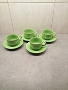 zielone filiżanki ze spodeczkami 4 szt 