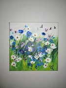 Łąka kwietna - obraz akryl na płótnie 