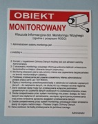 Wywieszka obiekt monitorowany