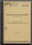 Panzerkampfwagen 38 (t) Ausf. A bis G und S Gerätebeschreibung 