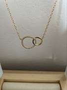 NASZYJNIK ŁAŃCUSZEK SHEIN kolor srebra z kółkami obwód 46 cm