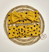 #handmade zestaw dwóch opasek kolor musztardowy 4- 6 lat