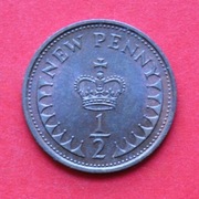 Half Penny   1971  r -     Anglia     Korona    stan !!