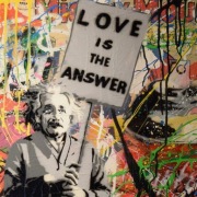 OBRAZ na płótnie 50x70 EINSTEIN Abstrakcja Graffit
