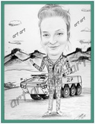 Karykatura ze zdjecia na prezent dla żołnierki