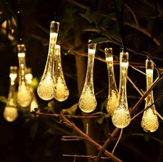 Girlanda Łańcuch 20 lampek LED solarne krople wody łzy sopelki 5m