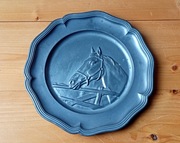 kolekcjonerski talerz cynowy, koń