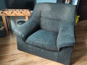 Fotel ciemnogranatowy, szeroko, wygodny