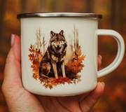 Kubek emaliowany myśliwski – dzik,wilk, zając – idealny na prezent, w teren