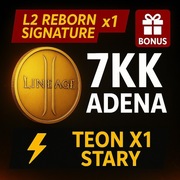 Lineage 2 L2 Reborn Signature Adena 7KK Teon x1 [C5] Stary | Szybko + Bonus