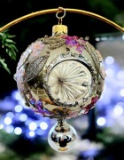 Bombka choinkowa duży Wisior reflektor szklane ozdoby choinkowe retro styl 