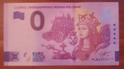 Banknot 0 euro Królowa Polski Jadwiga Andegaweńska Unc
