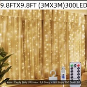Girlanda LED z 8 Trybami oświetlenia USB 3m na 3m 300 led w Ciepłym Bieliu