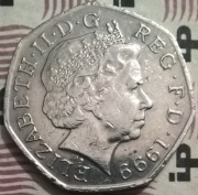 50 centów 1999 Queen Elizabeth II DG-REG-FD
