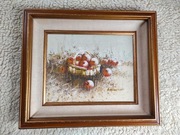 Martwa natura - oryginalny olejny obraz amerykanski z roku 1974