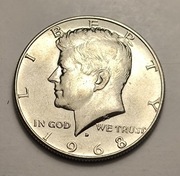 Half Dollar, 1/2 $, Liberty, Kennedy, 1968, Srebro